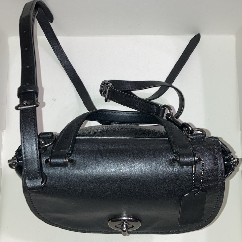 π£ COACH Faye π£ Mixed Materials Backpack in Black. - Picture 16 of 16